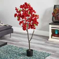4ft. Potted Red Cherry Blossom Artificial Tree