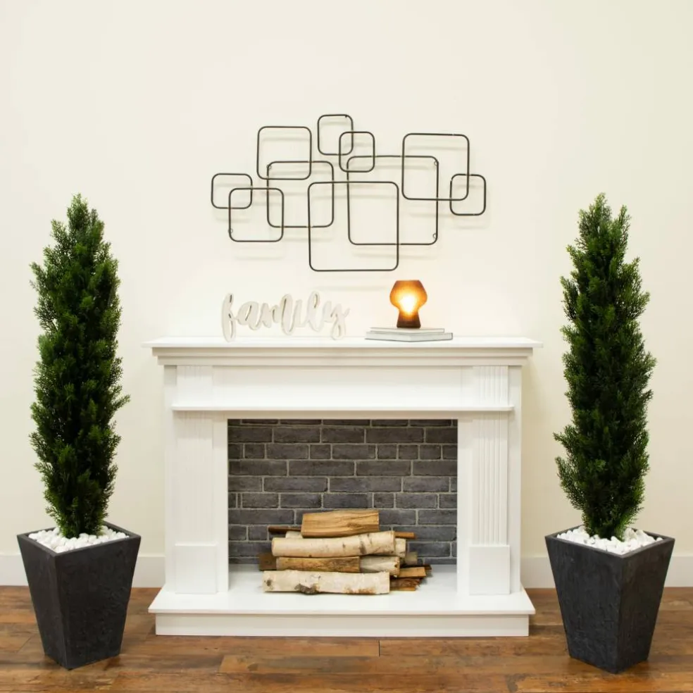 4ft. Potted UV Resistant Topiary Cedar Trees, 2ct.