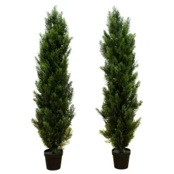 4ft. Potted UV Resistant Topiary Cedar Trees, 2ct.