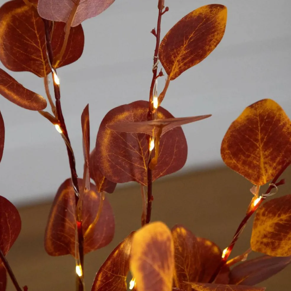 3ft. Pre-Lit Autumn Eucalyptus Artificial Fall Tree with 80 Warm White LED Lights