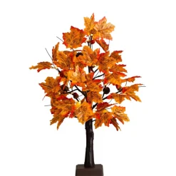 2ft. Pre-Lit Autumn Maple Artificial Fall Tree with Acorns & Pinecones and 18 Warm White LED Lights