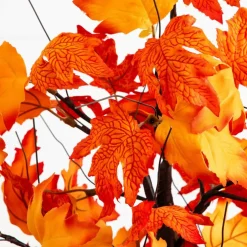 2ft. Pre-Lit Bright Autumn Maple Artificial Fall Tree with 24 Warm White LED Lights and Detachable Base