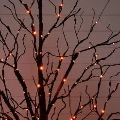 5ft. Pre-Lit Halloween Black Twig Artificial Tree with 240 Orange & Purple LED Lights
