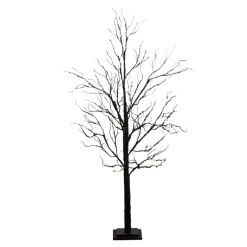 5ft. Pre-Lit Halloween Black Twig Artificial Tree with 240 Orange & Purple LED Lights