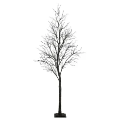 8ft. Pre-Lit Halloween Deluxe Black Twig Artificial Tree with 216 Orange & Purple LED Lights