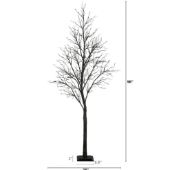 8ft. Pre-Lit Halloween Deluxe Black Twig Artificial Tree with 216 Orange & Purple LED Lights