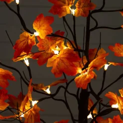 4ft. Pre-Lit Minimalist Autumn Maple Artificial Fall Tree with 56 Warm White LED Lights
