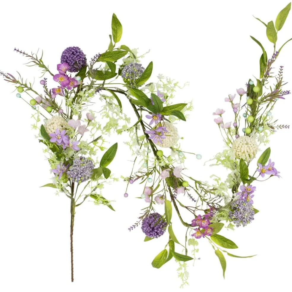 5ft. Purple Wildflower & Berry Spring Garland