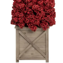 4ft. Red Berry Cone Potted Christmas Topiary
