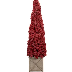 4ft. Red Berry Cone Potted Christmas Topiary