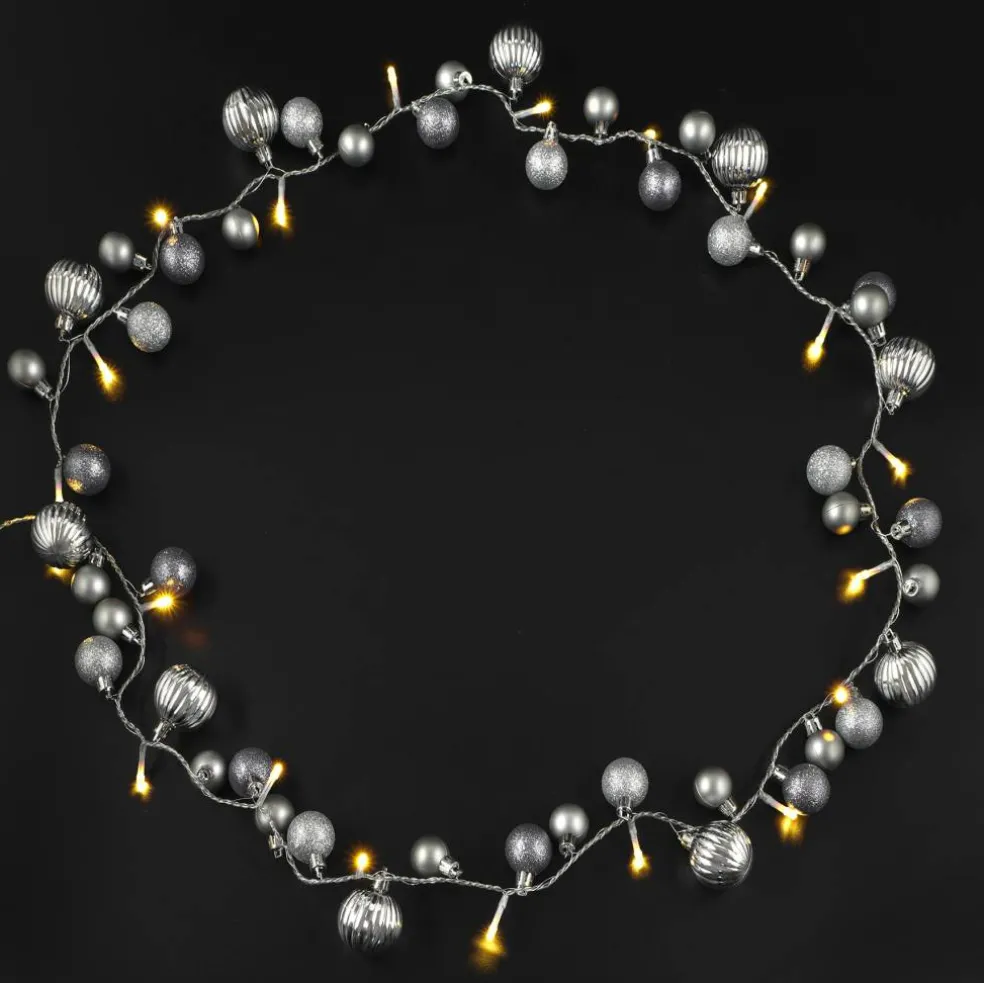 6ft. Silver & Gray Ornaments LED Garland String Lights by Ashland®