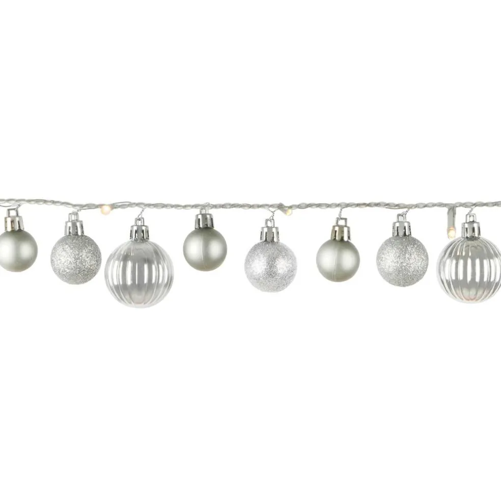 6ft. Silver & Gray Ornaments LED Garland String Lights by Ashland®