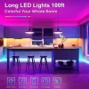 100ft Smart LED Strip Lights for Bedroom RGB LED Lights with App and Remote Control