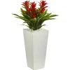 2ft. Triple Bromeliad Artificial Plant in White Tower Planter