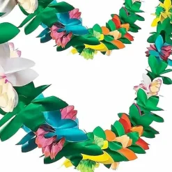 10FT Tropical Paper Flower Garland - Hawaiian Luau Party Decorations & Tiki Bar Banner - Summer Beach Jungle Aloha Birthday Party Supplies for Pool, Home & Classroom Decor