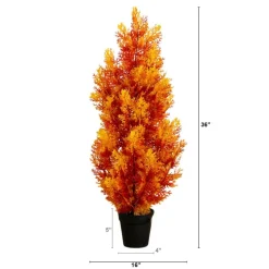 3ft. UV Resistant Autumn Artificial Fall Cedar Tree (Indoor/Outdoor)