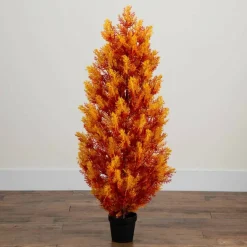 4ft. UV Resistant Autumn Artificial Fall Cedar Tree (Indoor/Outdoor)
