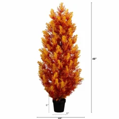 4ft. UV Resistant Autumn Artificial Fall Cedar Tree (Indoor/Outdoor)