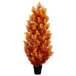 4ft. UV Resistant Autumn Artificial Fall Cedar Tree (Indoor/Outdoor)