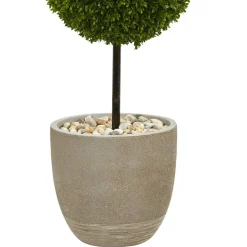 4ft. UV Resistant Boxwood Double Ball Topiary Artificial Tree in Oval Planter