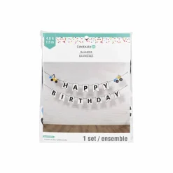 5ft. White Happy Birthday Construction Banner Set by Celebrate It™