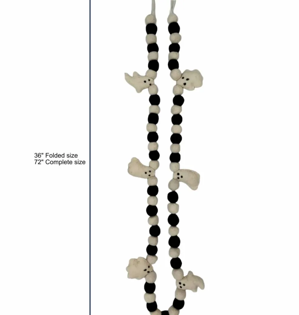 6ft. Wool Ghost & Pom Pom Garland by Ashland®