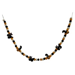 6ft. Wool Jack-O'-Lantern, Cat & Pom Pom Garland by Ashland®