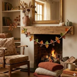 6ft. Wool Leaf & Wood Bead Garland by Ashland®