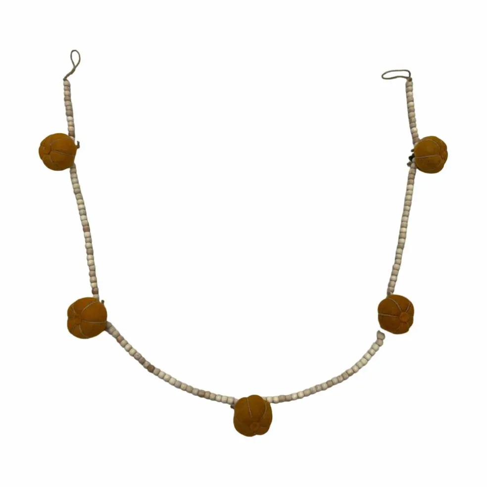 6ft. Wool Pumpkin & Wood Bead Garland by Ashland®