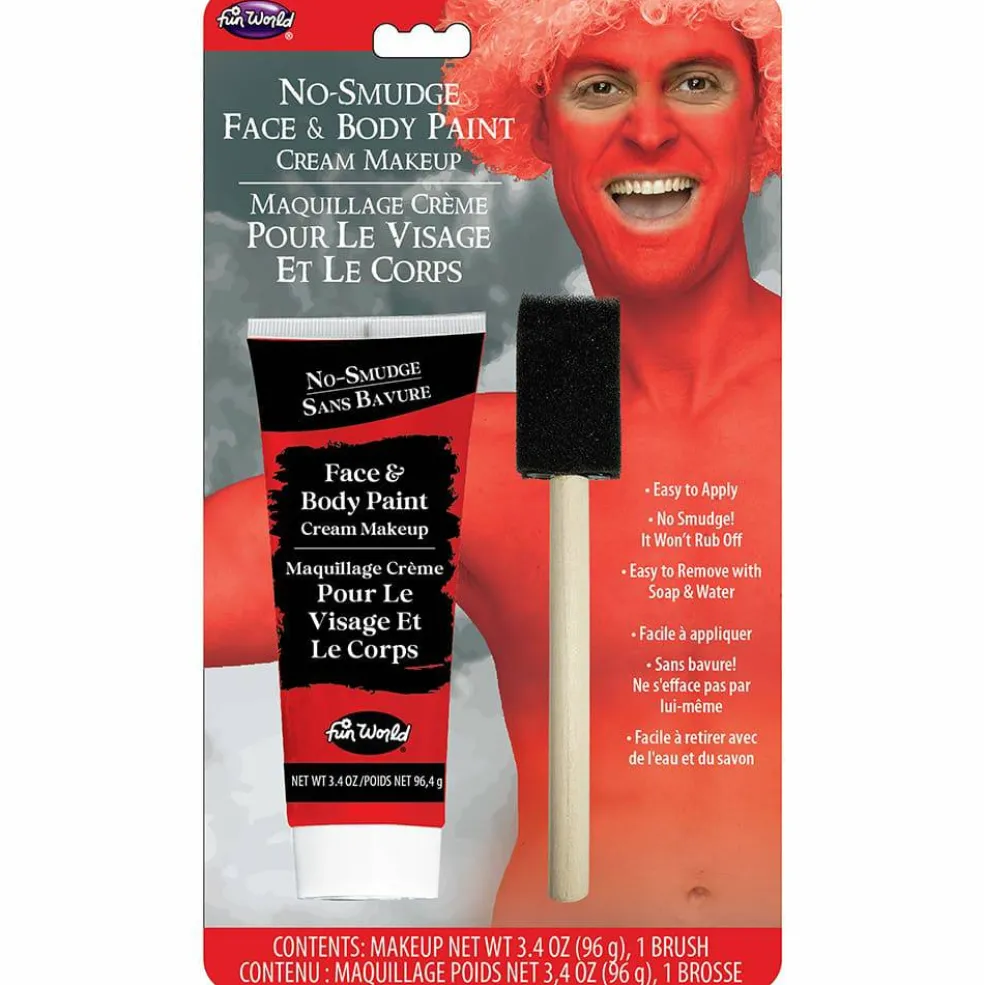 Fun World® 3.4oz. Cream No-Smudge Face & Body Paint with Brush