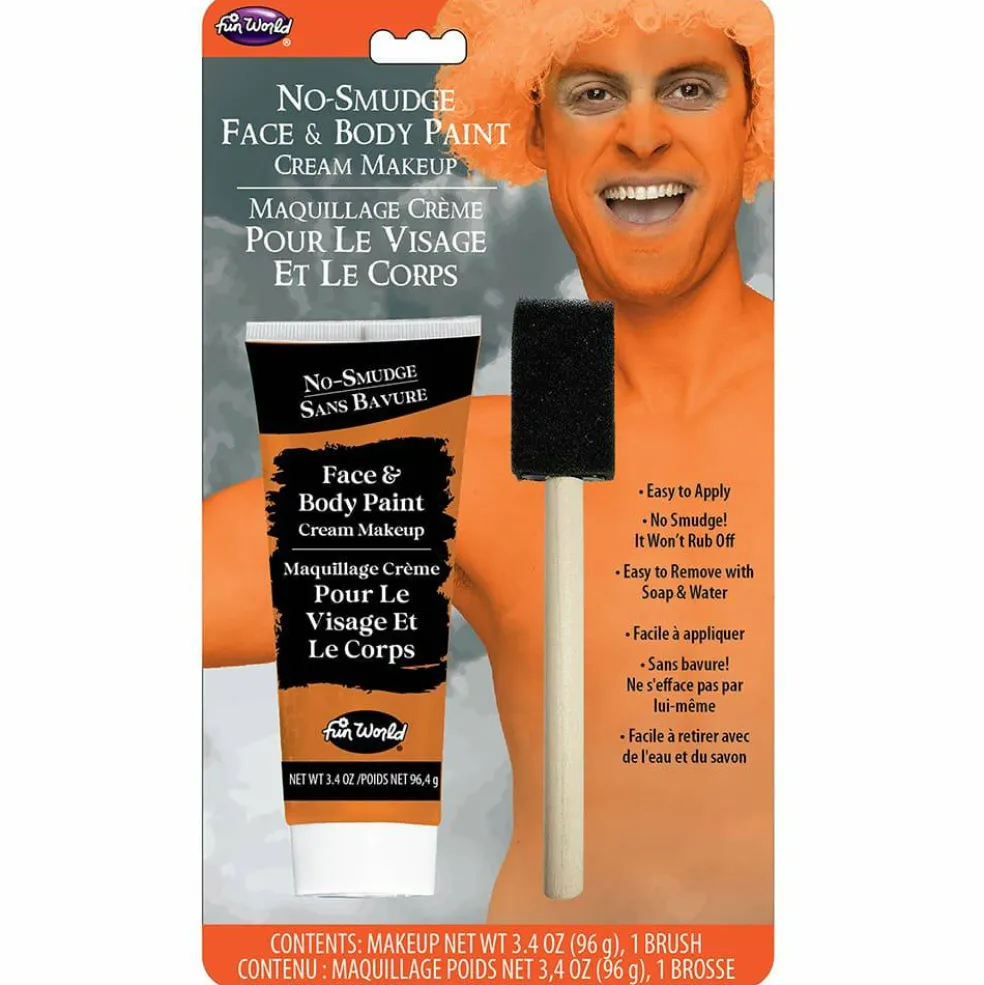 Fun World® 3.4oz. Cream No-Smudge Face & Body Paint with Brush
