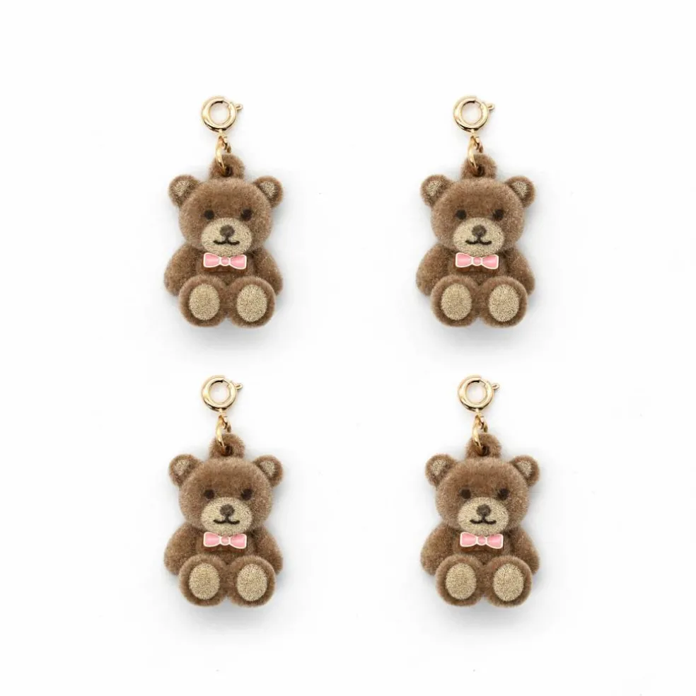 Fuzzy Brown Teddy Bear Charms, 4ct. by Creatology™