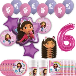Gabby's Dollhouse Birthday Party Kit with Number