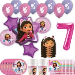 Gabby's Dollhouse Birthday Party Kit with Number