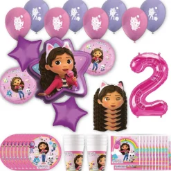 Gabby's Dollhouse Birthday Party Kit with Number