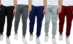 Galaxy by Harvic Fleece-Lined Men's Jogger Sweatpants 5 Pack