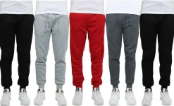 Galaxy by Harvic Fleece-Lined Men's Jogger Sweatpants 5 Pack