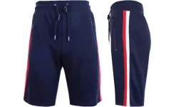 Galaxy By Harvic French Terry Sweat Shorts With Contrast Trims & Side Zipper Pockets