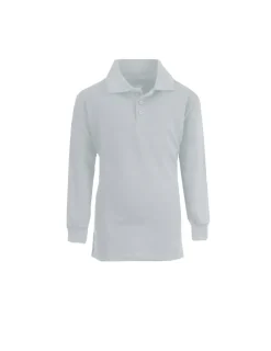 Galaxy by Harvic Long Sleeve Boy's School Uniform Pique Polo Shirt