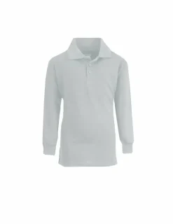 Galaxy by Harvic Long Sleeve Boy's School Uniform Pique Polo Shirt