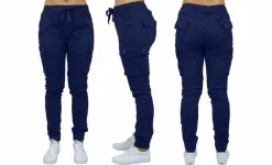 Galaxy By Harvic Loose Fit Cotton Stretch Twill Women's Cargo Joggers