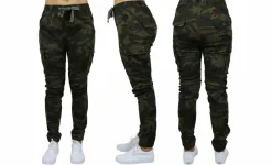 Galaxy By Harvic Loose Fit Cotton Stretch Twill Women's Cargo Joggers