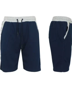 Galaxy By Harvic Men's French Terry Jogger Sweat Lounge Shorts with Contrast Trim Design