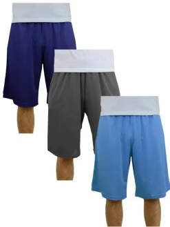 Galaxy by Harvic Men's Moisture Wicking Performance Basic Mesh Shorts 3 Pack
