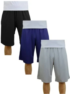 Galaxy by Harvic Men's Moisture Wicking Performance Basic Mesh Shorts 3 Pack