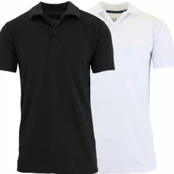 Galaxy by Harvic Tagless Dry-Fit Moisture-Wicking Men's Polo Shirt 2 Pack