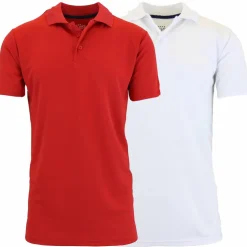 Galaxy by Harvic Tagless Dry-Fit Moisture-Wicking Men's Polo Shirt 2 Pack