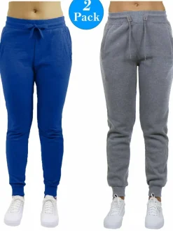 Galaxy by Harvic Women’s Slim Fit Heavyweight Fleece-Lined Joggers 2 Pack