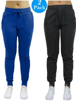 Galaxy by Harvic Women’s Slim Fit Heavyweight Fleece-Lined Joggers 2 Pack