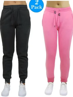 Galaxy by Harvic Women’s Slim Fit Heavyweight Fleece-Lined Joggers 2 Pack